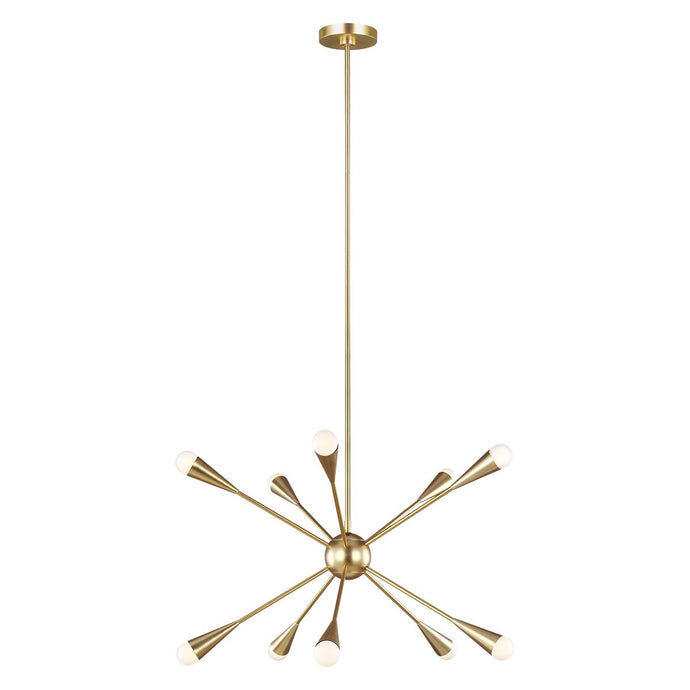 Feiss FE-JAX10-BB Jax 10 Light Chandelier - Burnished Brass