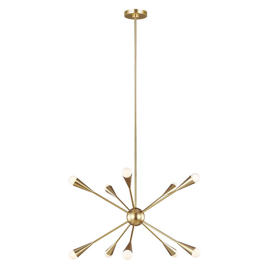 Feiss FE-JAX10-BB Jax 10 Light Chandelier - Burnished Brass