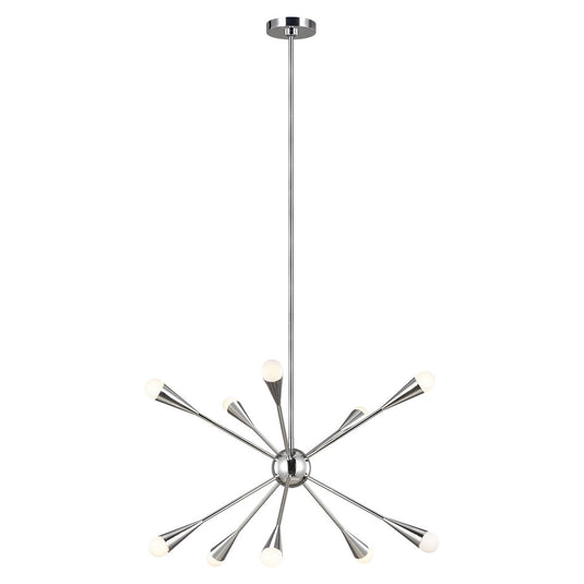 Feiss FE-JAX10-PN Jax 10 Light Chandelier - Polished Nickel