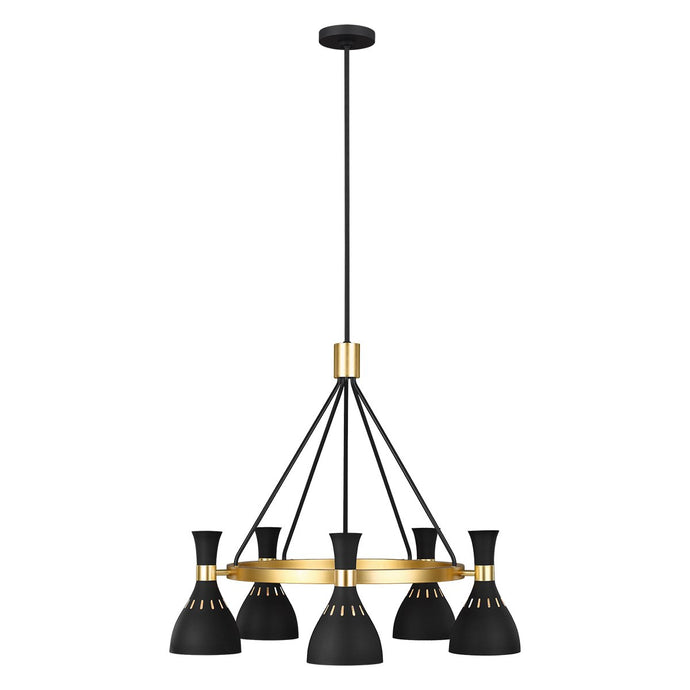 Feiss FE-JOAN5-MB Joan 5 Light Chandelier - Midnight Black