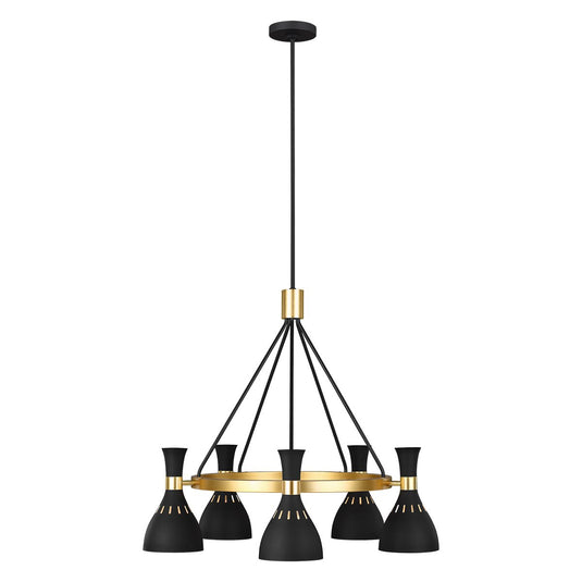 Feiss FE-JOAN5-MB Joan 5 Light Chandelier - Midnight Black