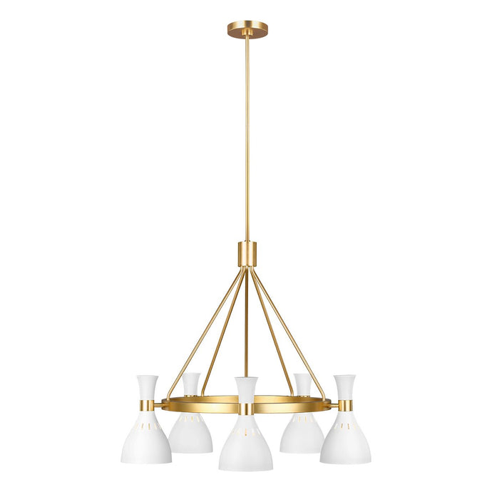 Feiss FE-JOAN5-MW Joan 5 Light Chandelier - Matte White