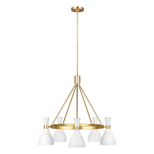 Feiss FE-JOAN5-MW Joan 5 Light Chandelier - Matte White