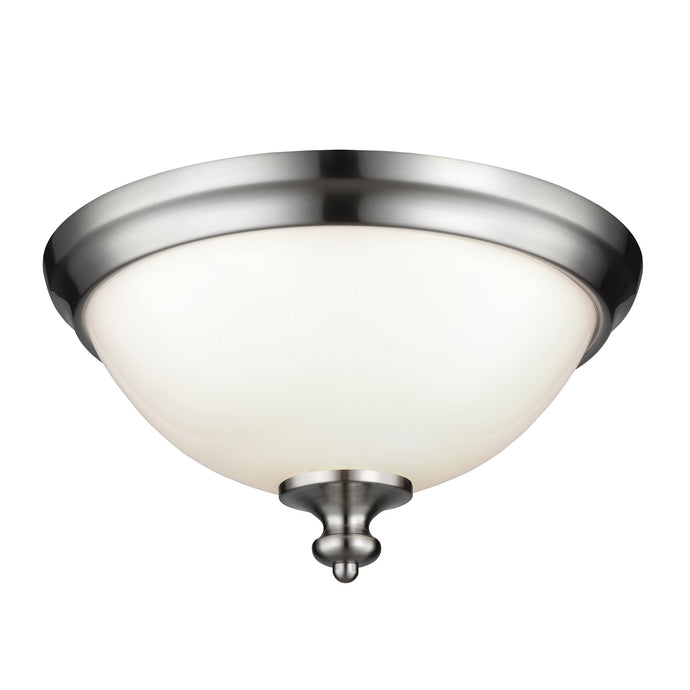 Feiss FE-PARKMAN-F-BS Parkman 2 Light Flush Mount - Brushed Steel