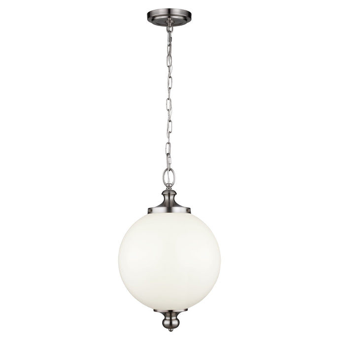 Feiss FE-PARKMAN-PL-BS Parkman 1 Light Large Pendant - Brushed Steel