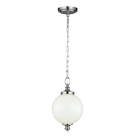 Feiss FE-PARKMAN-PS-BS Parkman 1 Light Small Pendant - Brushed Steel