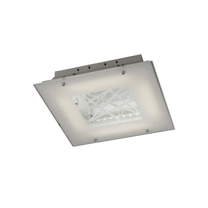 Diyas IL80050 Felix Square Ceiling 16W LED 3600K Polished Chrome/Crystal, 3yrs Warranty - 38571