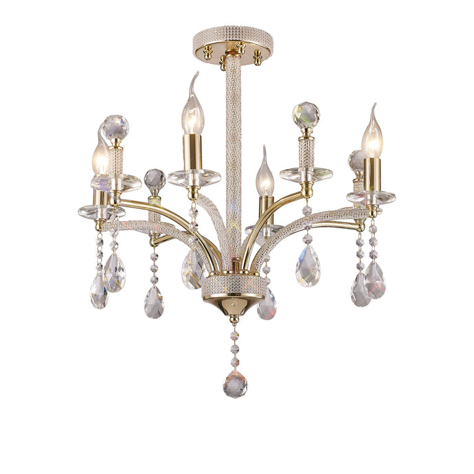 Diyas IL32364 Fiore Pendant 4 Light French Gold/Crystal - 38532