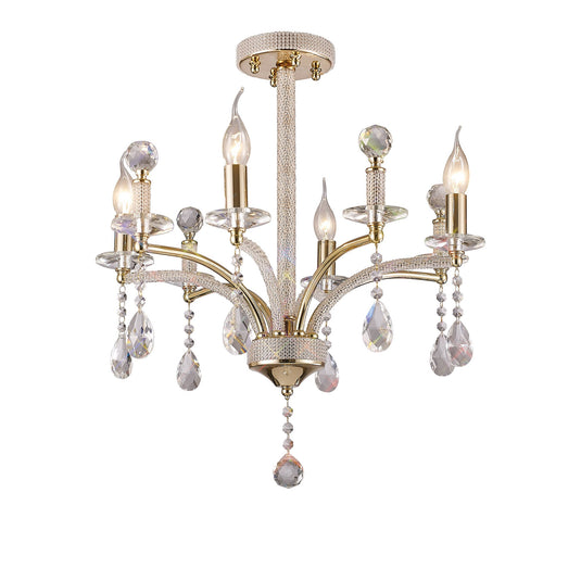 Diyas IL32364 Fiore Pendant 4 Light French Gold/Crystal - 38532