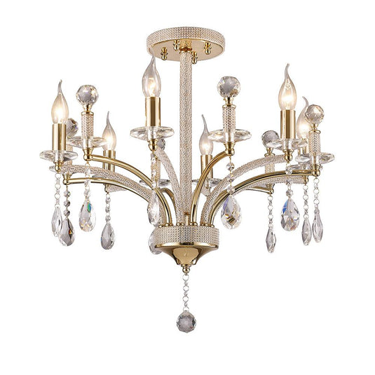 Diyas IL32366 Fiore Pendant 6 Light French Gold/Crystal - 38533
