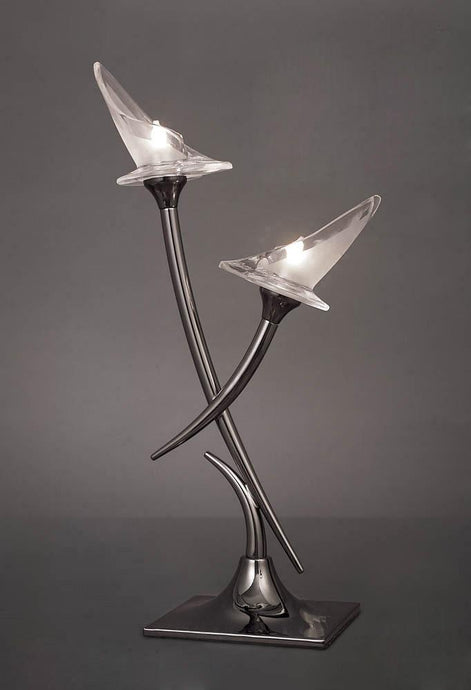 Mantra M0310BC Flavia Table Lamp 2 Light G9, Black Chrome