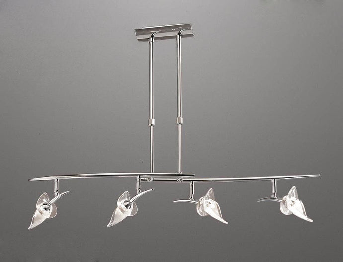 Mantra M0320 Flavia Telescopic Pendant Bar 4 Light G9 With Adjustable Heads, Polished Chrome