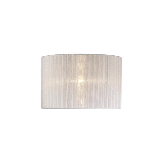 Diyas ILS31534 Florence Round Organza Shade White 360mm x 230mm, Suitable For Table Lamp - 38684