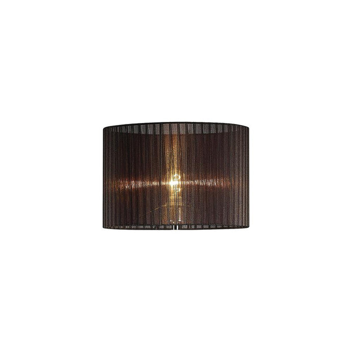 Diyas ILS31725 Florence Round Organza Shade Black 380mm x 260mm, Suitable For Floor Lamp - 38692