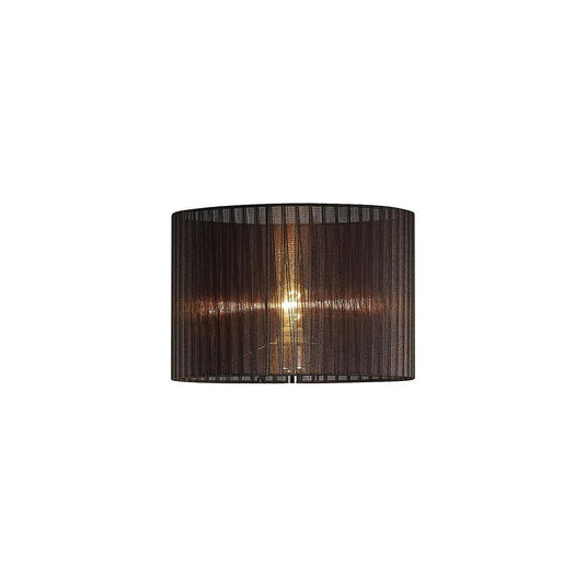 Diyas ILS31725 Florence Round Organza Shade Black 380mm x 260mm, Suitable For Floor Lamp - 38692
