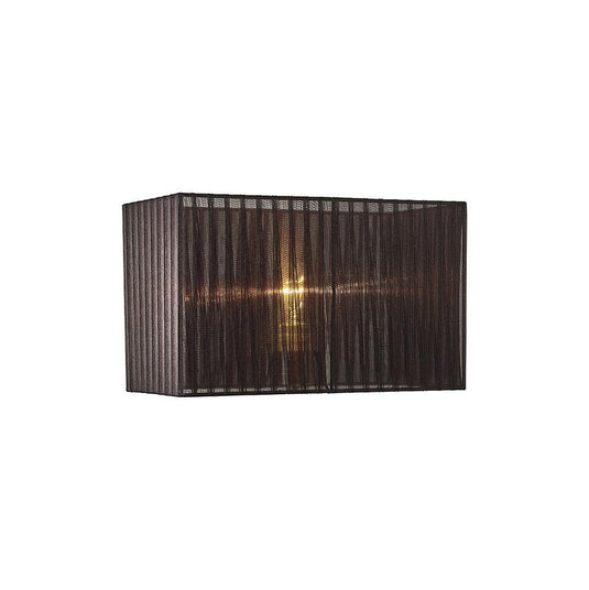Diyas ILS31726 Florence Rectangle Organza Shade, 380x190x230mm, Black, For Table Lamp - 38693