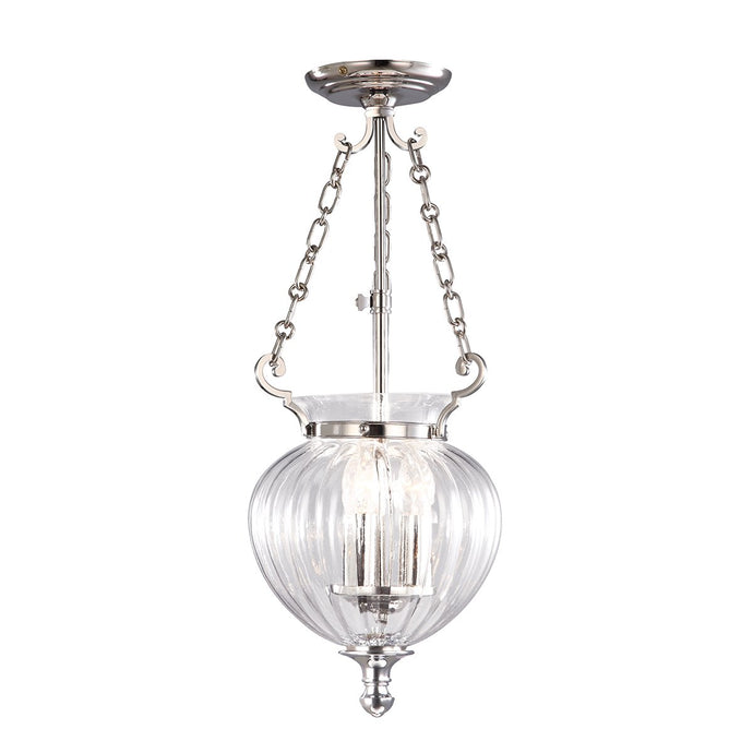 Elstead Lighting FP-P-S-POL-NCKL Finsbury Park 3 Light small Pendant - Polished Nickel