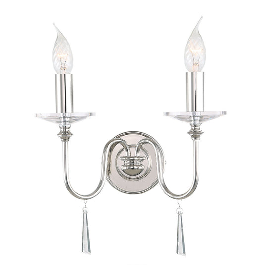Elstead Lighting FP2-POL-NICKEL Finsbury Park 2 Light Wall Light - Polished Nickel