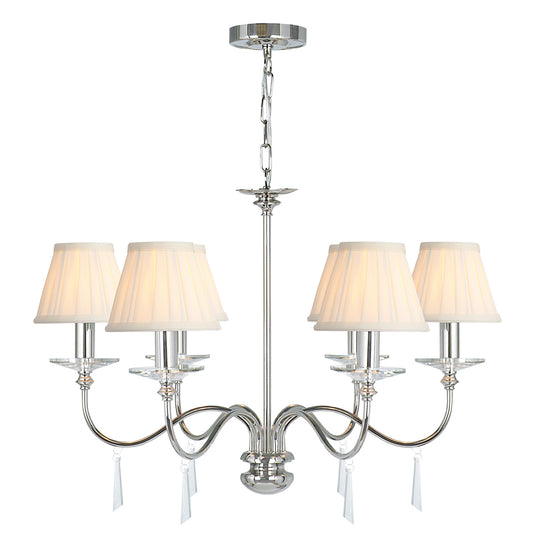 Elstead Lighting FP6-POL-NICKEL Finsbury Park 6 Light Chandelier - Polished Nickel