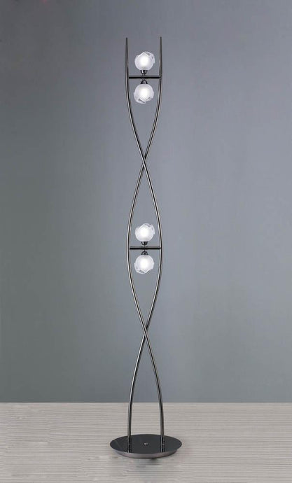Mantra M0816BC Fragma Floor Lamp 4 Light G9, Black Chrome