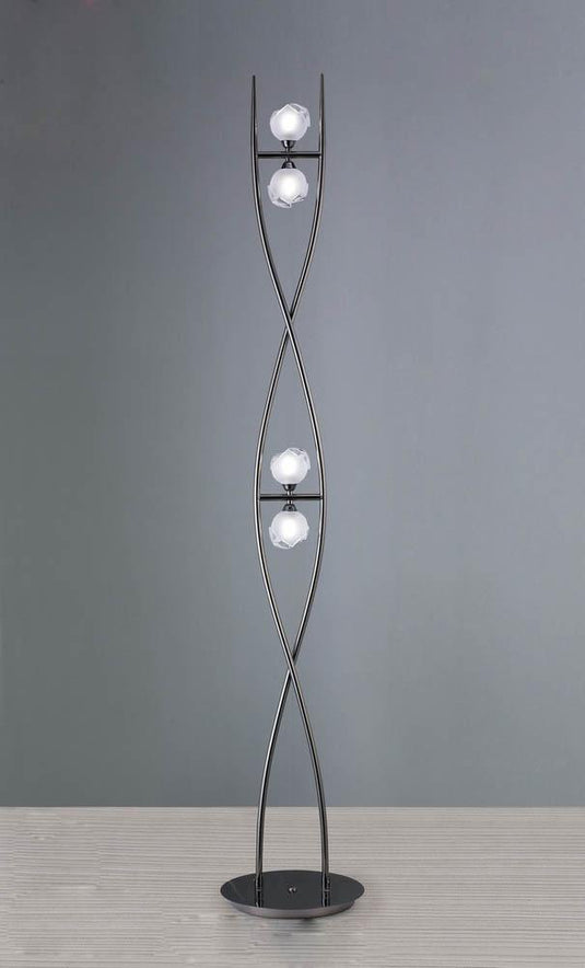 Mantra M0816BC Fragma Floor Lamp 4 Light G9, Black Chrome