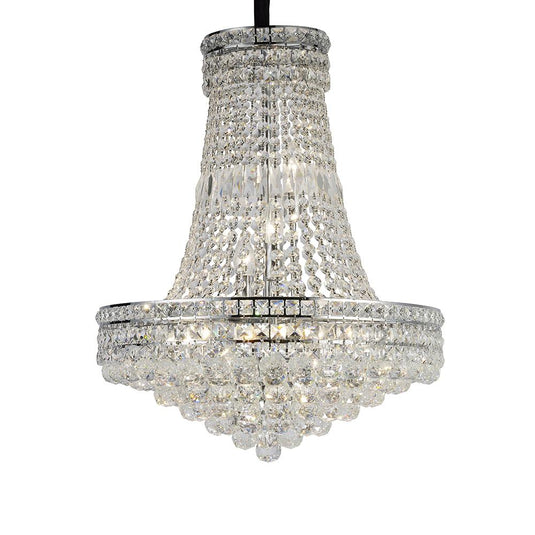 Diyas IL31420 Frances Pendant 14 Light E14 Polished Chrome/Crystal Item Weight: 19.8kg - 38363