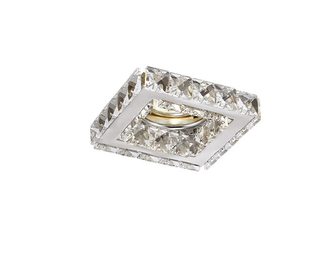 Diyas IL30837CH Galaxy GU10 Square Downlight Polished Chrome/Crystal, Cut Out: 60mm - 38189