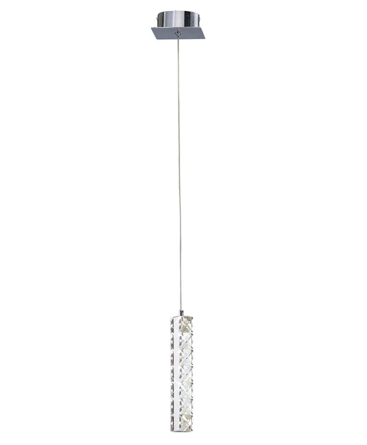 Diyas IL80033 Galaxy Rectangular Pendant 1 Drop 6W LED 4000K Polished Chrome/Crystal - 38563