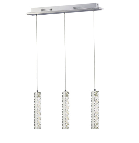 Diyas IL80034 Galaxy Linear Pendant 3 Drop LED 4000K 3 X 3W Polished Chrome, Crystal - 38564