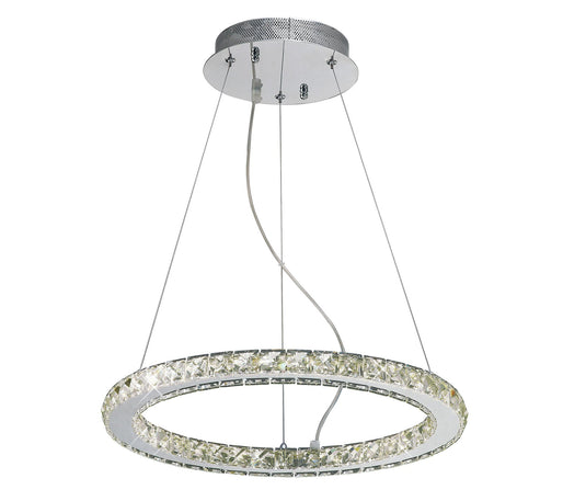 Diyas IL80036 Galaxy Pendant Round Small 27W LED 4000K Polished Chrome/Crystal - 38566