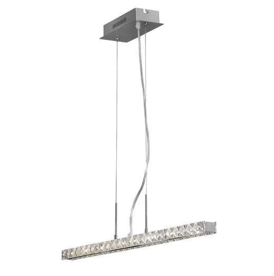 Diyas IL80045 Galaxy Pendant Linear 12W LED 4000K Polished Chrome/Crystal - 38570