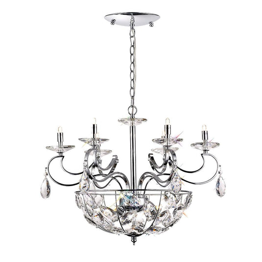 Diyas IL31650 Galilea Pendant 6+3 Light G9 Polished Chrome/Crystal - 38443