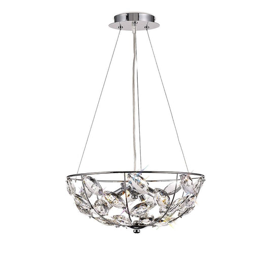 Diyas IL31655 Galilea Pendant 4 Light G9 Polished Chrome/Crystal - 38444