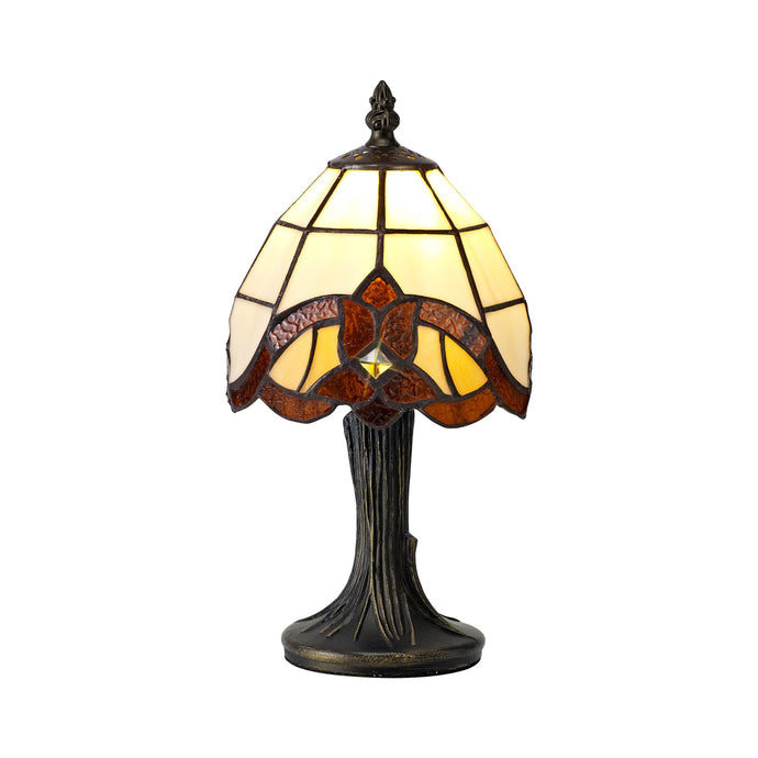 C-Lighting Gargling Tiffany Table Lamp, 1 x E14, Cmurston/Amber/Clear Crystal Shade - 28804