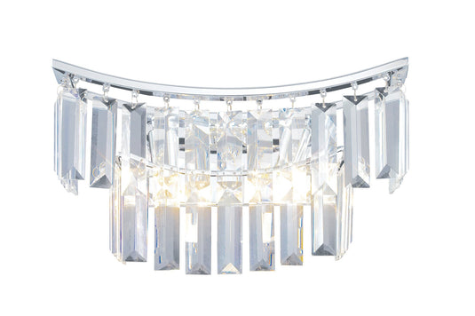 Diyas IL30641 Gianni Wall Lamp 2 Light Polished Chrome/Crystal - 38103