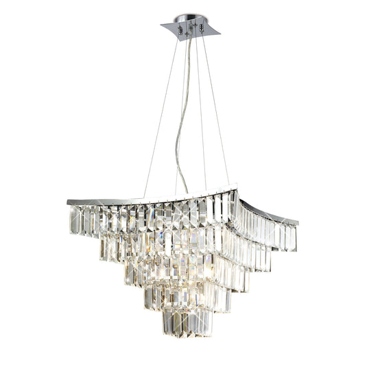 Diyas IL30643 Gianni Pendant 9 Light Polished Chrome/Crystal - 38105