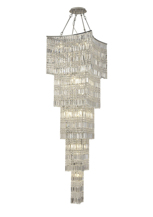 Diyas IL30645 Gianni Tall Square Pendant 15 Light E14 Polished Chrome/Crystal Item Weight: 38.2kg - 38107