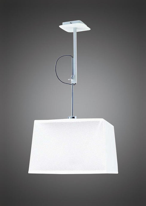 Mantra M5300 Habana Telescopic Pendant 1 Light Without Shade E27, Matt White/Polished Chrome