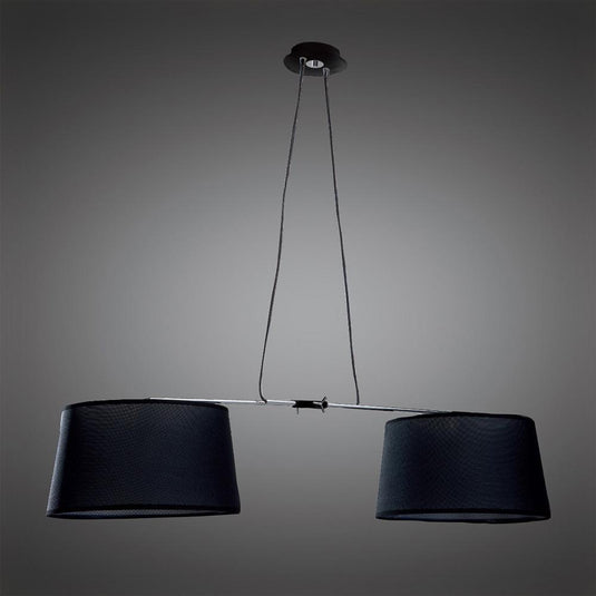 Mantra M5307 Habana Pendant 2 Light With Adjustable Body Without Shade E27 Black/Polished Chrome