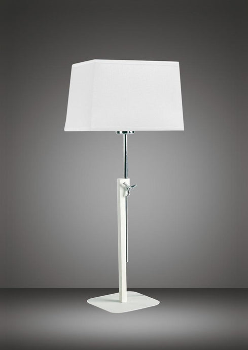 Mantra M5320 Habana Table Lamp Telescopic Without Shade 1 Light E27 , Matt White/Polished Chrome