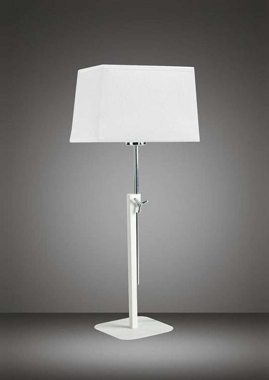 Mantra M5320 Habana Table Lamp Telescopic Without Shade 1 Light E27 , Matt White/Polished Chrome