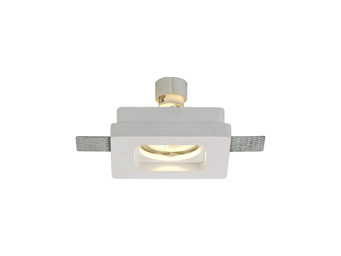 C-Lighting Had Square Stepped Recessed Spotlight, GU10, White Paintable Gypsum, Cut Out: L:103mmxW:103mm - 28759