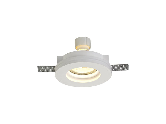 C-Lighting Had Round Stepped Recessed Spotlight, GU10, White Paintable Gypsum, Cut Out: D:103mm - 28760