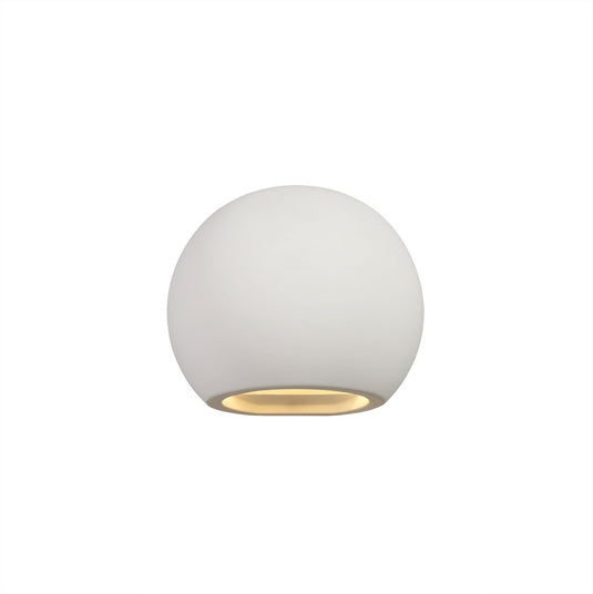 C-Lighting Had Round Ball Up & Down Wall Lamp, 1 x G9, White Paintable Gypsum - 29144