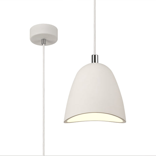 C-Lighting Had Medium Pendant, 1 x E27, White Paintable Gypsum - 29145