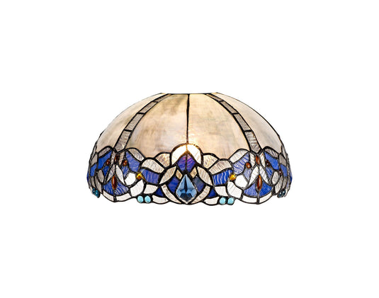 C-Lighting Hadlow, Tiffany 30cm Non-electric Shade Suitable For Pendant/Ceiling/Table Lamp, Blue/Clear Crystal - 28861