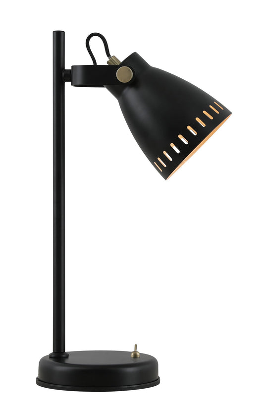 C-Lighting Hales Adjustable Table Lamp, 1 x E27, Matt Black/Antique Brass/Khaki - 29153