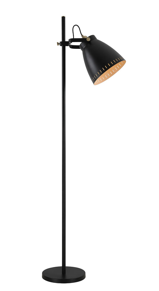 C-Lighting Hales Adjustable Floor Lamp, 1 x E27, Matt Black/Antique Brass/Khaki - 29154