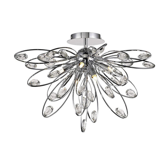 Diyas IL31645 Harlow Ceiling 6 Light G9 Polished Chrome/Crystal - 38442