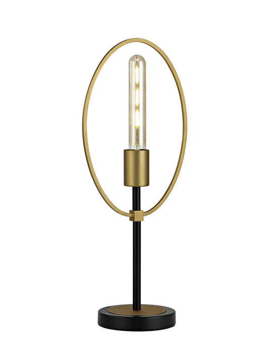 C-Lighting Hartlip Table Lamp, 1 Light E27, Sand Gold/Matt Black - 28981